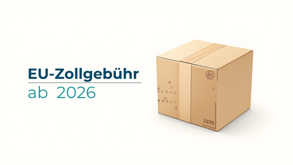 Versandkarton als Symbolbild für die neue EU-Bearbeitungsgebühr auf Kleinsendungen ab November 2026